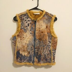 Elliot Lauren Womens Fleece Lined Sleeveless Zip Up Vest Sz 4